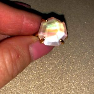 KS cocktail ring pink mop rose gold size 6